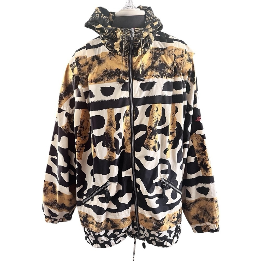 Vtg Obermeyer Gaper Day Women's Ski Jacket Abstract Animal Print Size 16 - Picture 14 of 14